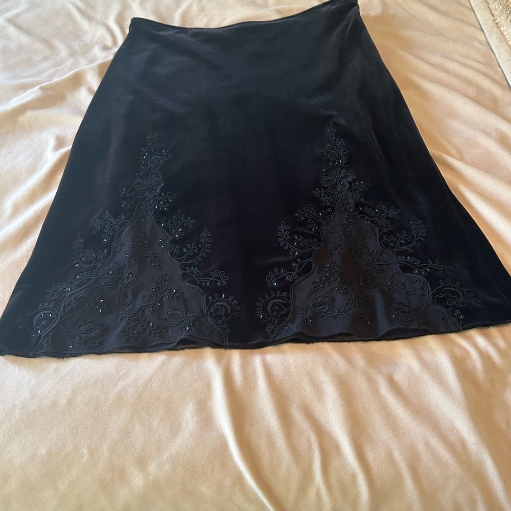 Elegant Black Embroidered Skirt